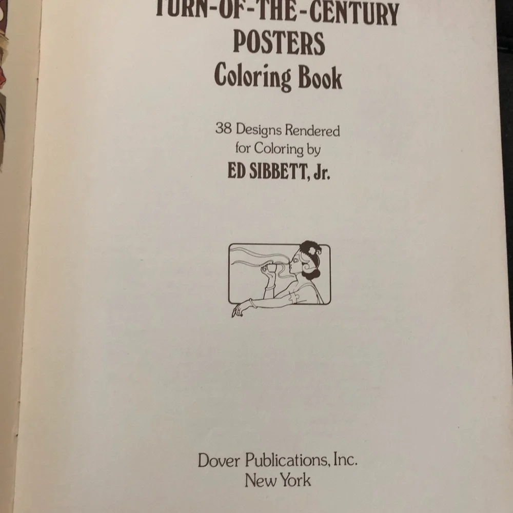 Turn Of The Century Posters Coloring Book 38 Designs Paperback Ed Sibbet Jr 1978